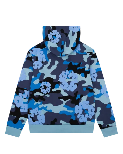 Denim Tears Blue Camo Hoodie Cotton Wreath Zip