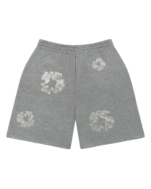Grey Denim Tears Cashmere Swarovski Shorts Cotton Wreath