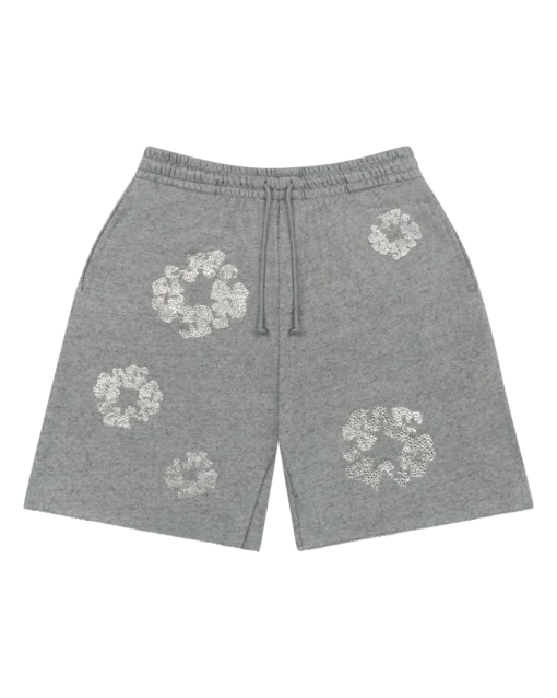 Grey Denim Tears Cashmere Swarovski Shorts Cotton Wreath