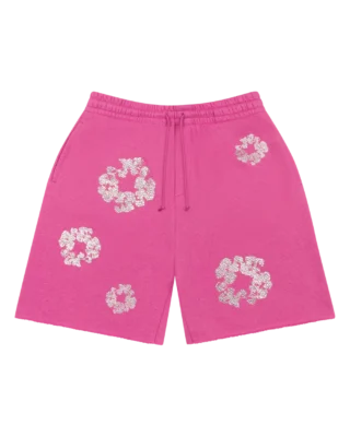 Pink Denim Tears Cashmere Swarovski Shorts Cotton Wreath