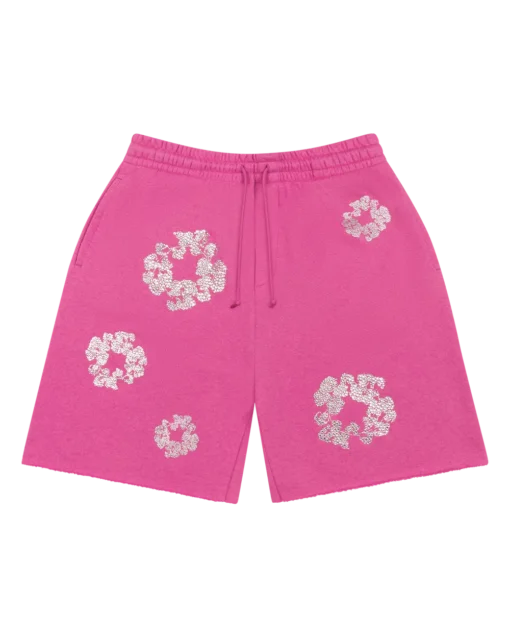 Pink Denim Tears Cashmere Swarovski Shorts Cotton Wreath