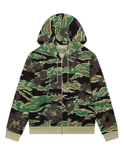 Denim Tears Green Camo Hoodie Cotton Wreath Zip