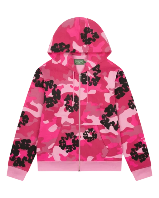 Denim Tears Pink Camo Hoodie Cotton Wreath Zip