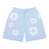 Blue denim tears shorts Cotton Wreath Sweat Powder