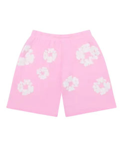 Pink denim tears shorts Cotton Wreath Sweat Powder