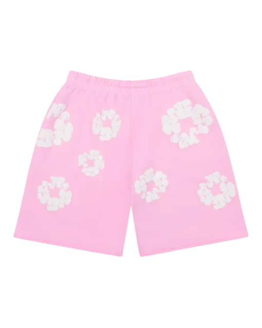 Pink denim tears shorts Cotton Wreath Sweat Powder