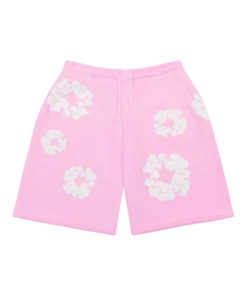 Pink denim tears shorts Cotton Wreath Sweat Powder
