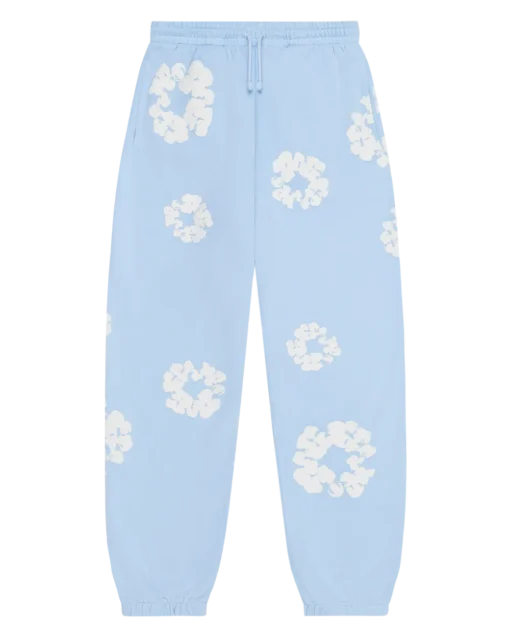 Denim Tears Blue Wreath Sweatpants Cotton Wreath Powder