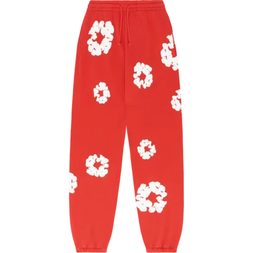 Denim Tears Red Sweatpants Cotton Wreath