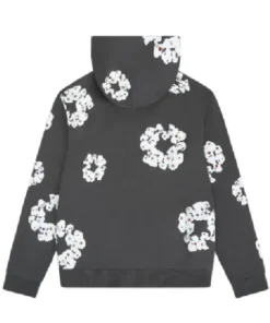 denim tear Vintage black hoodie Wreath Zip